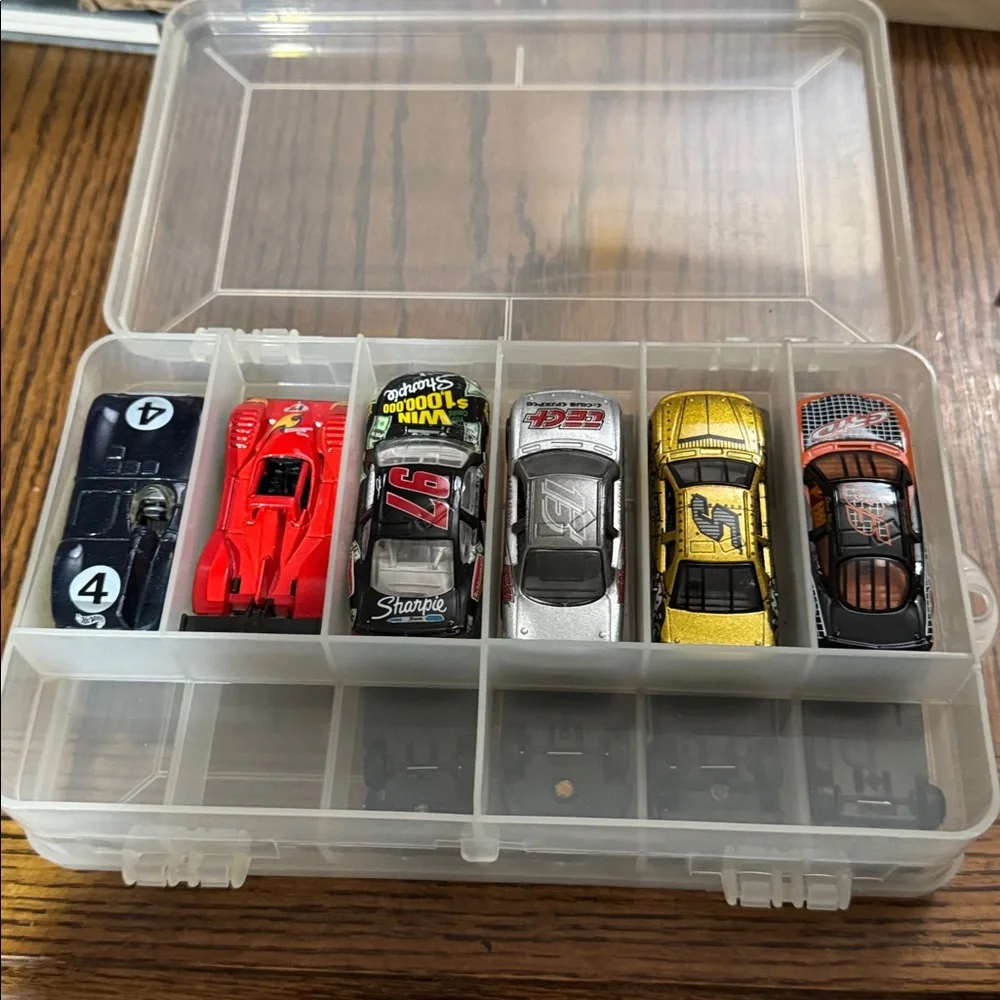 Set of 12 Die-Cast Toy Cars in 2 sided Storage Case